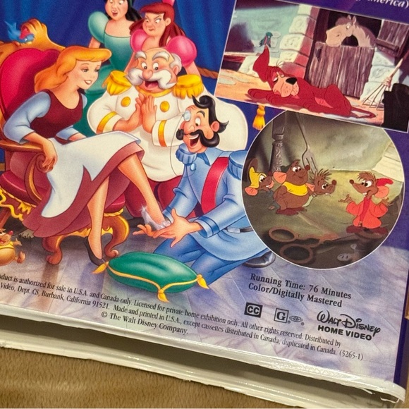 Rare Walt Disney Masterpiece Collection Cinderella 1995 VHS #5265 Edition - Picture 3 of 12